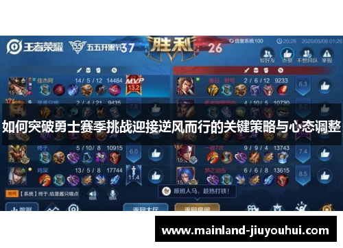 如何突破勇士赛季挑战迎接逆风而行的关键策略与心态调整